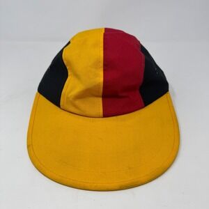 Vintage Long Bill Brim Hat Cap Cycling Adjustable Red Yellow Black Snapback